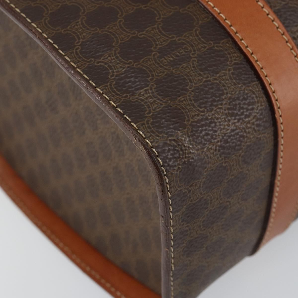 Celine Vintage Macadam Macadam Brown Canvas Handbag (Pre-Owned)