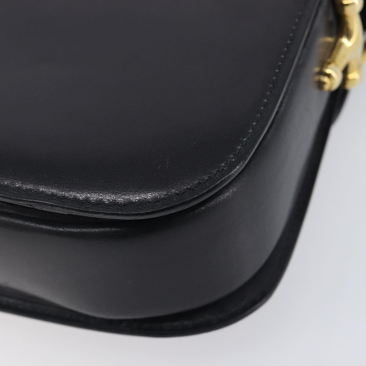 Celine Horse Carriage Leather Black Leather Shoulder Bag Bag (Pre-Owned)