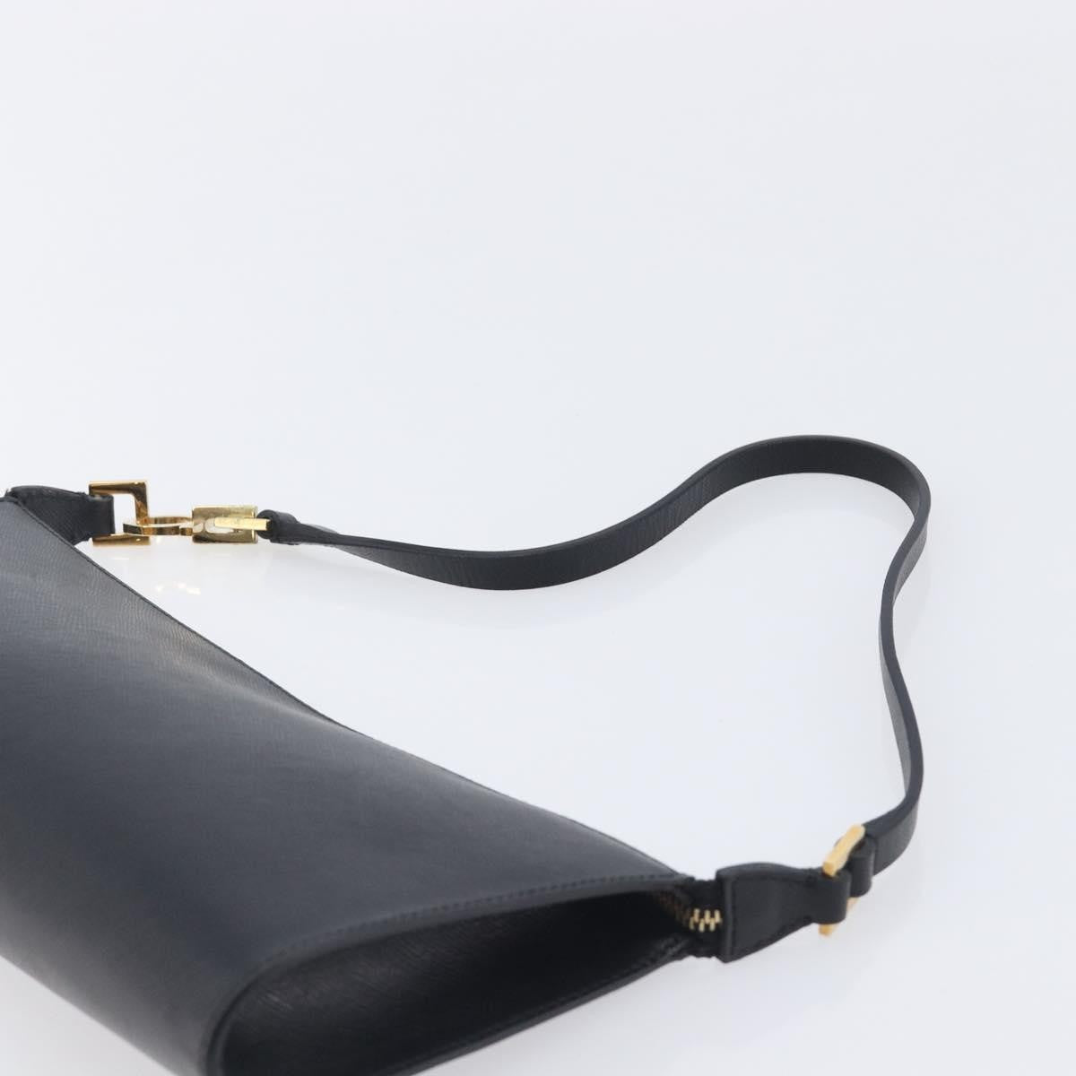 Salvatore Ferragamo Vintage Gancini Pochette Leather Black Leather Clutche & Pouche Bag (Pre-Owned)
