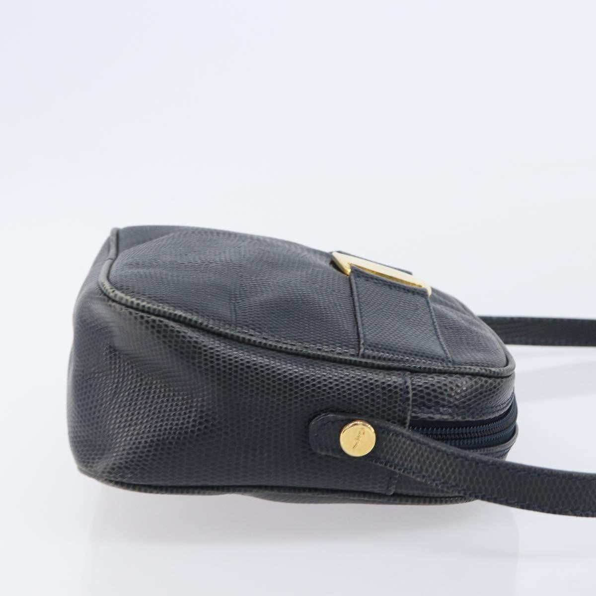 Salvatore Ferragamo Vala Leather Navy Leather Shoulder Bag Bag (Pre-Owned)