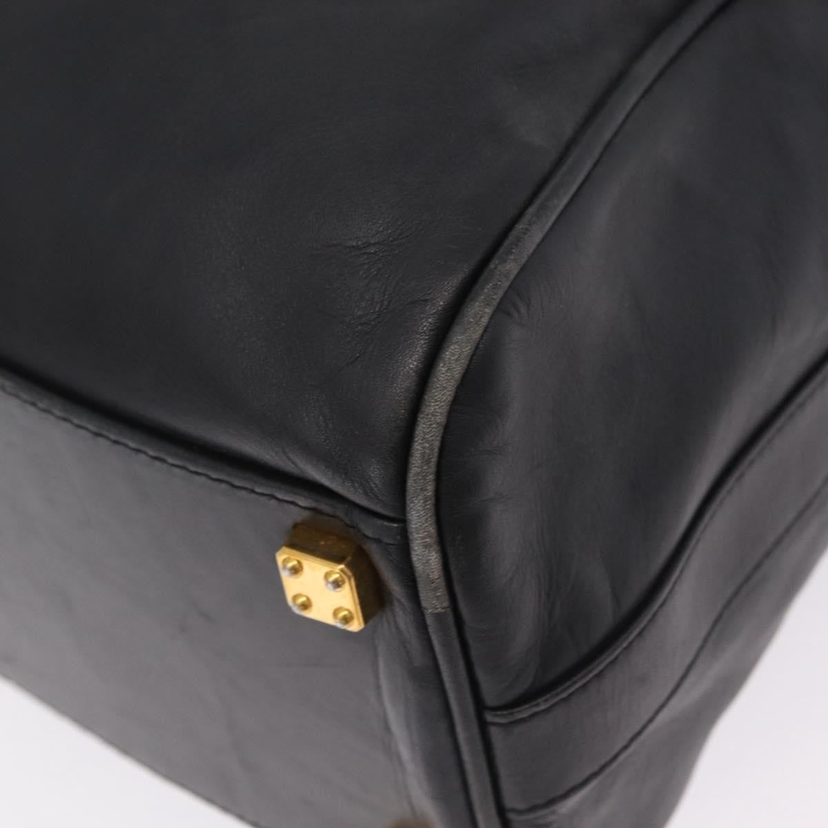 Loewe Travel Line Boston Black Leather Travel Bag Bag (Pre-Owned)