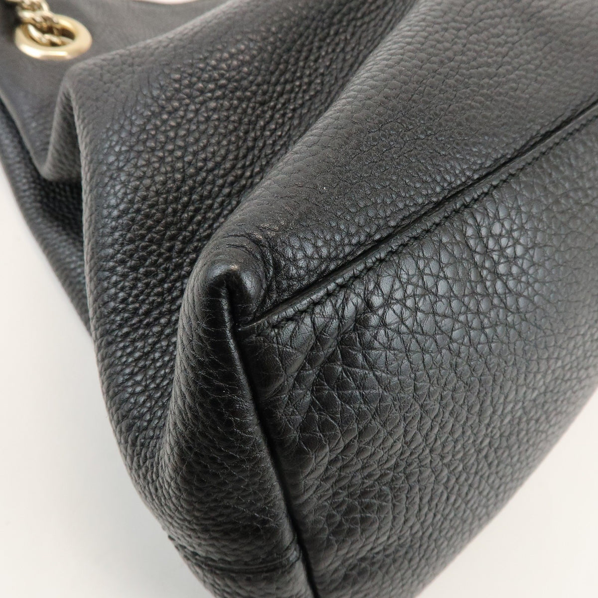 Gucci Soho Chain Strap Leather Black Leather Shoulder Bag Bag (Pre-Owned)