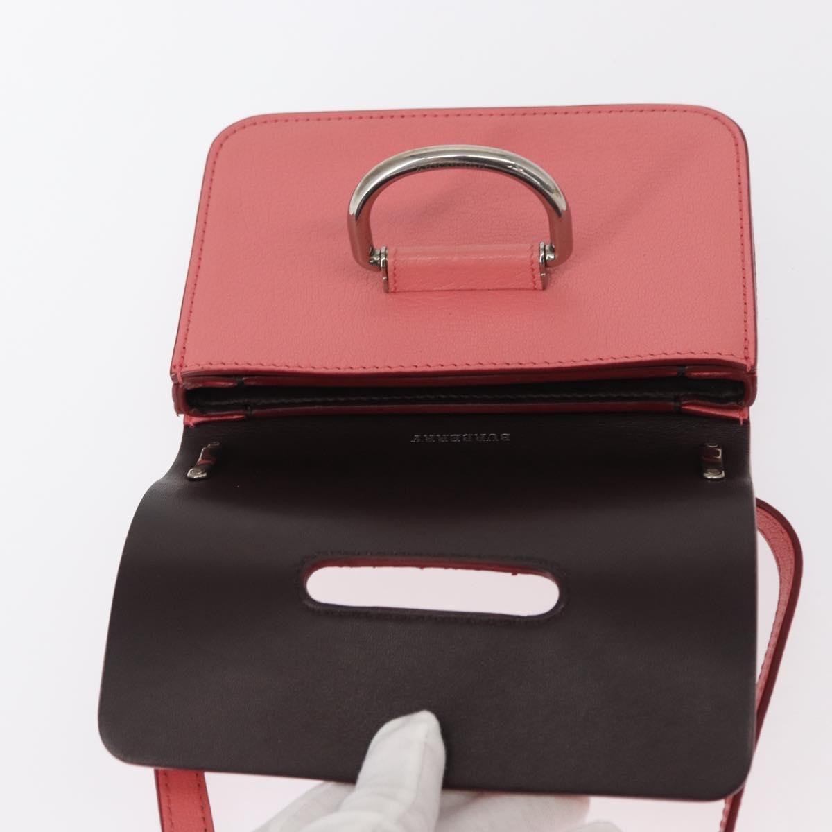 Burberry D-Ring Shoulder Leather Pink Leather Shoulder Bag Bag (Pre-Owned)