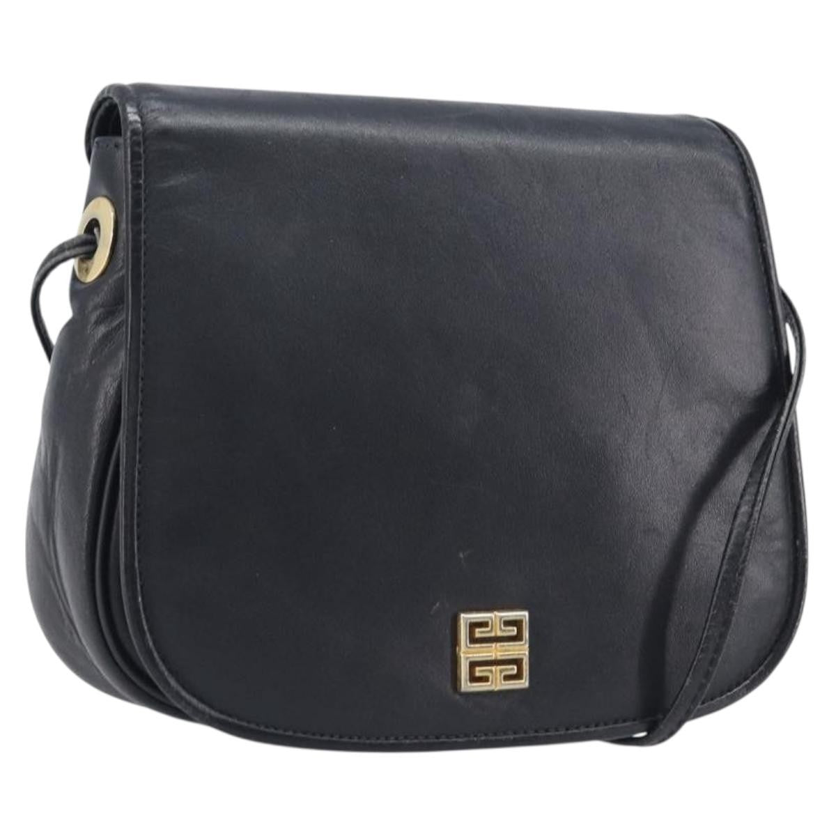 Givenchy 4G Shoulder Bag Leather Black Leather Shoulder Bag Bag (Pre-Owned)