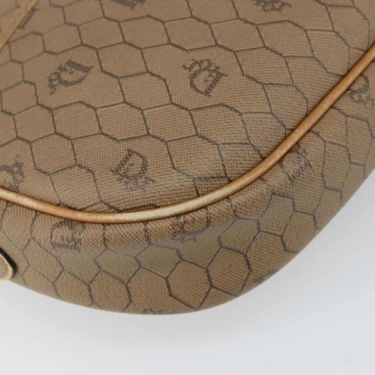 Christian Dior Vintage Honeycomb Canvas And Leather Beige Canvas Shoulder Bag Bag (Pre-Owned)