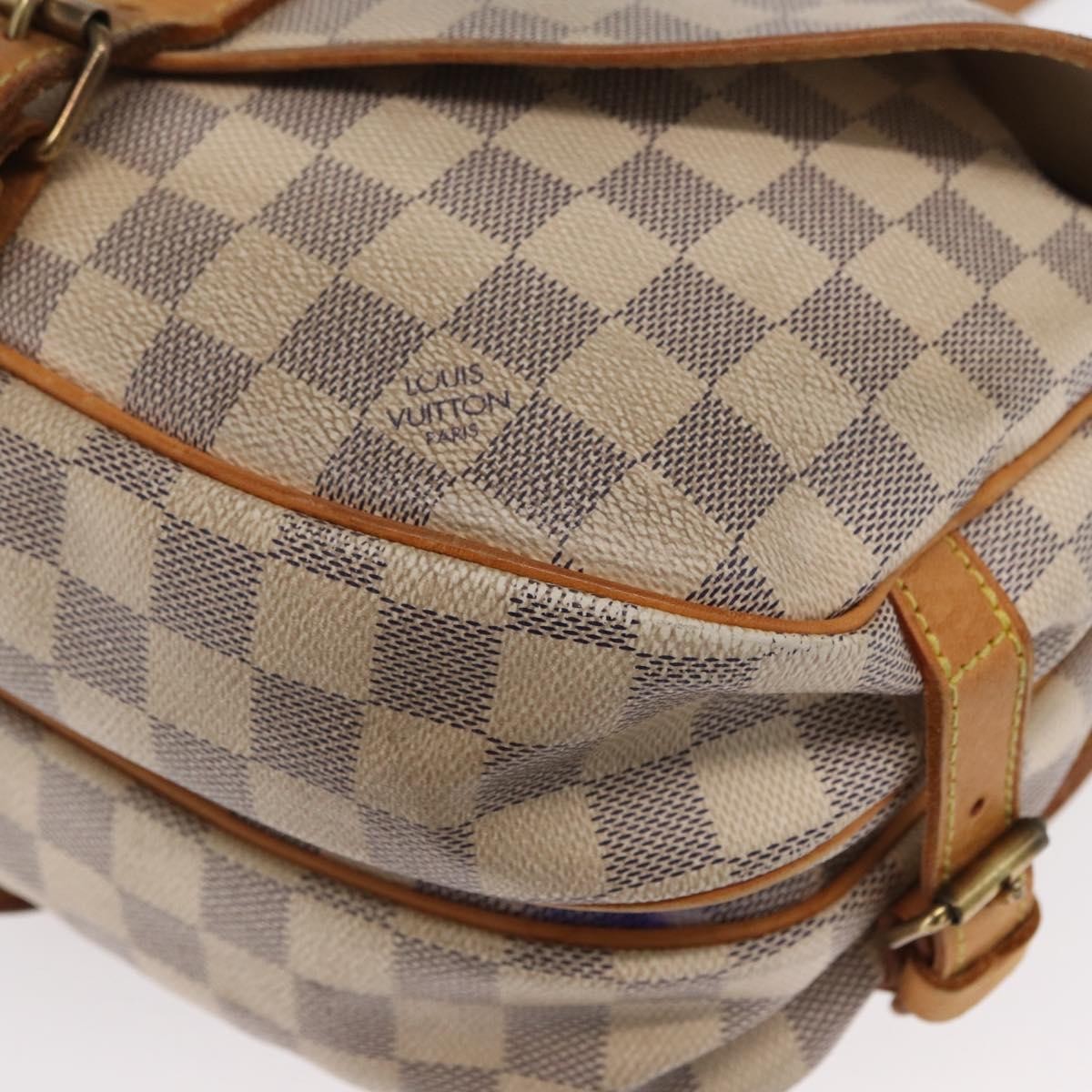 Louis Vuitton Saumur Damier Ebene Beige Canvas Shoulder Bag Bag (Pre-Owned)
