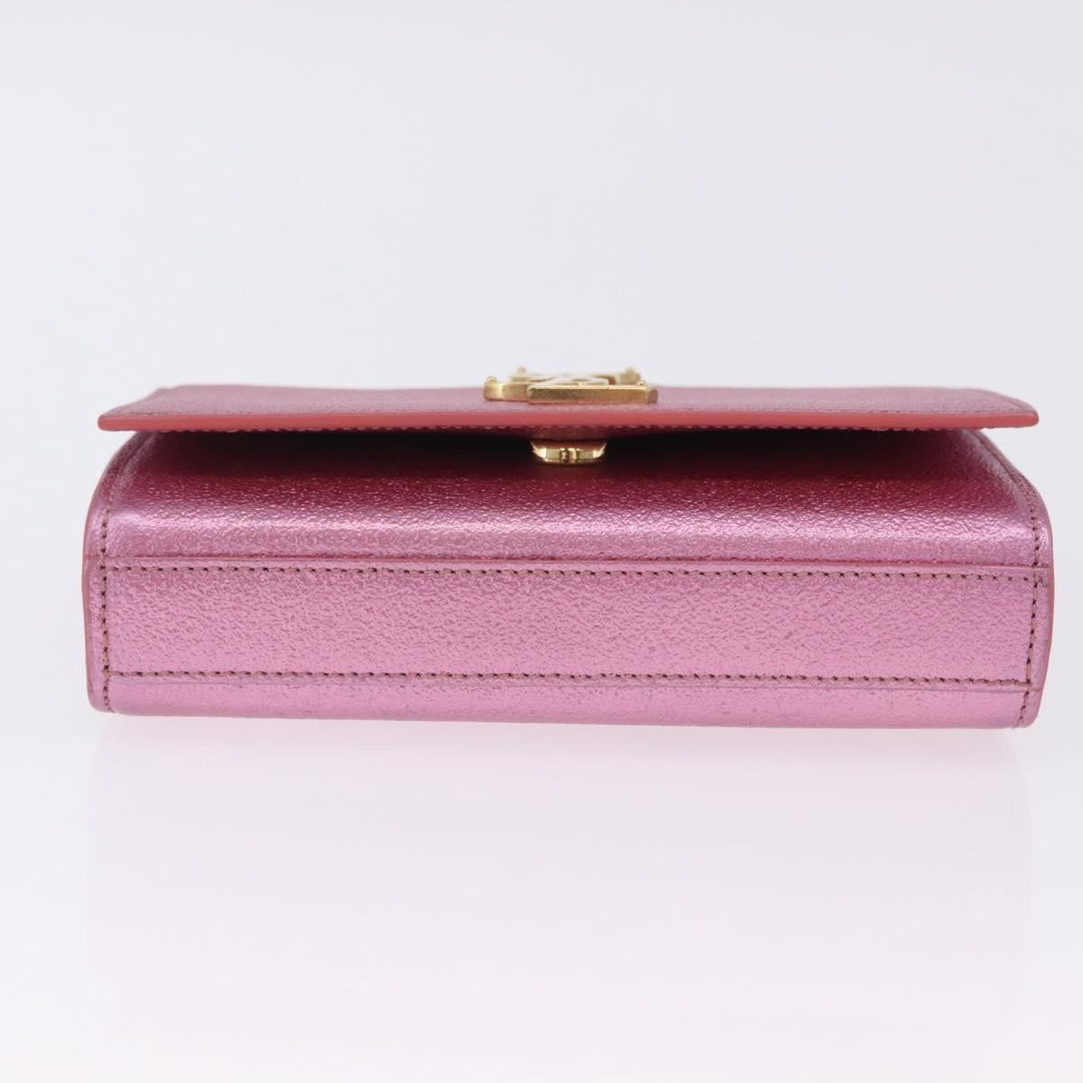 Saint Laurent Classic Monogram Metallic Leather Pink Leather Crossbody Bag Bag (Pre-Owned)