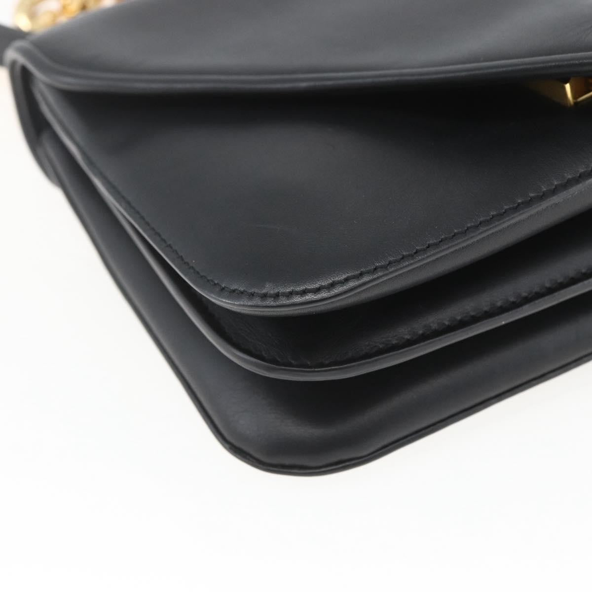 Bottega Veneta Mount Leather Black Leather Shoulder Bag Bag (Pre-Owned)