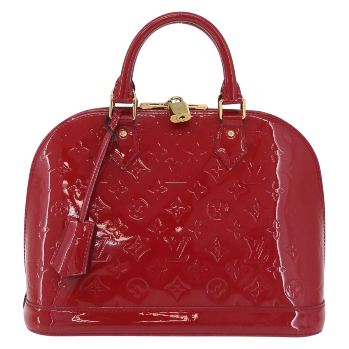 Louis Vuitton Alma Monogram Vernis Pink Patent_Leather Handbag (Pre-Owned)