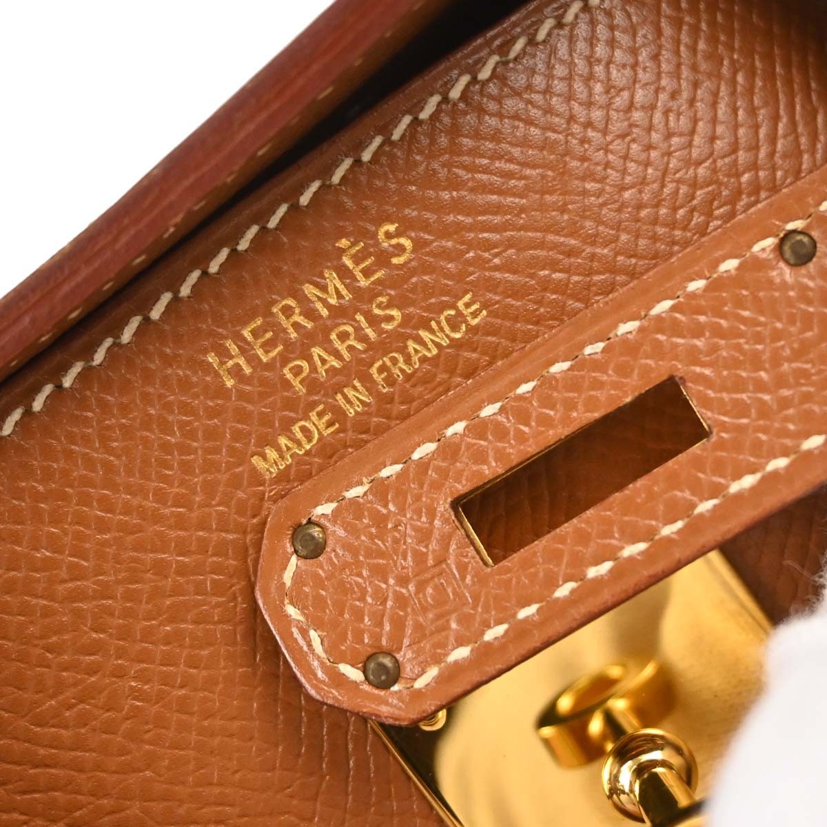 Hermes Birkin Gold Courchevel With Gold Hardware Gold Leather Handbag (Pre-Owned)