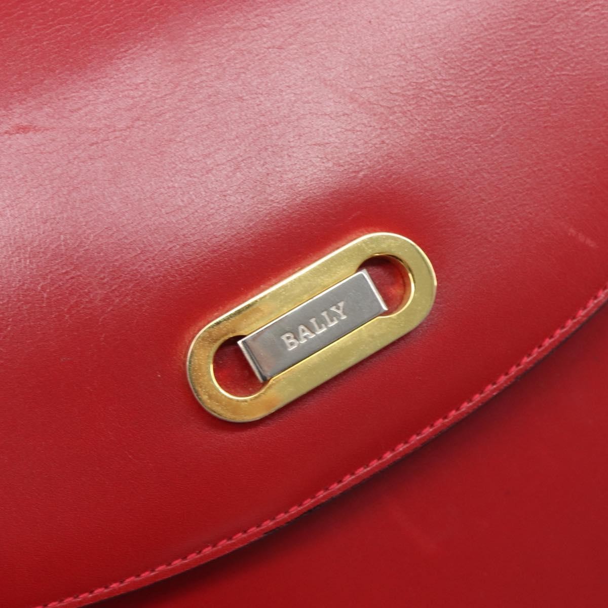 Bally Vintage Leather Red Leather Shoulder Bag Bag (Pre-Owned)