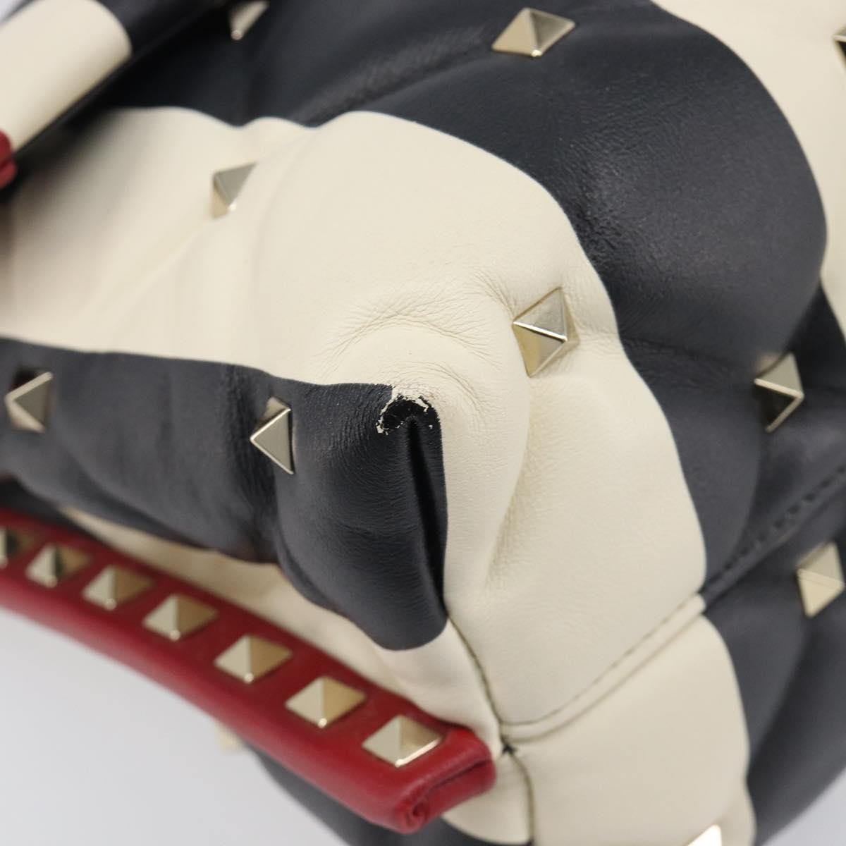 Valentino Garavani Candystud Top Handle Leather Red Leather Handbag (Pre-Owned)