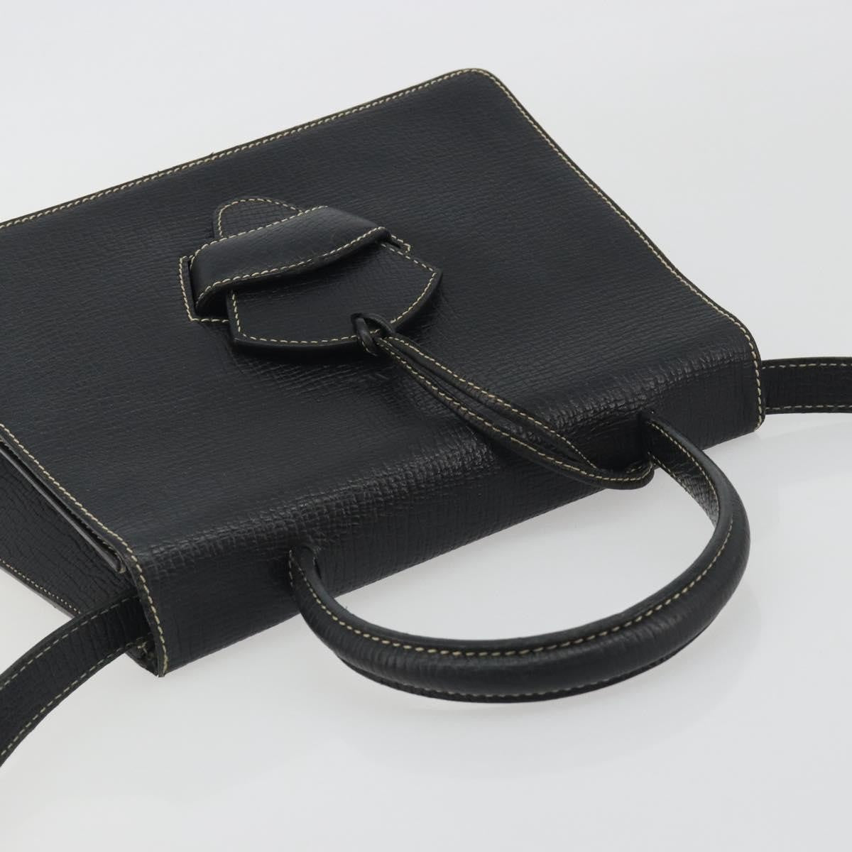 Loewe Barcelona Top Handle Leather Black Leather Handbag (Pre-Owned)