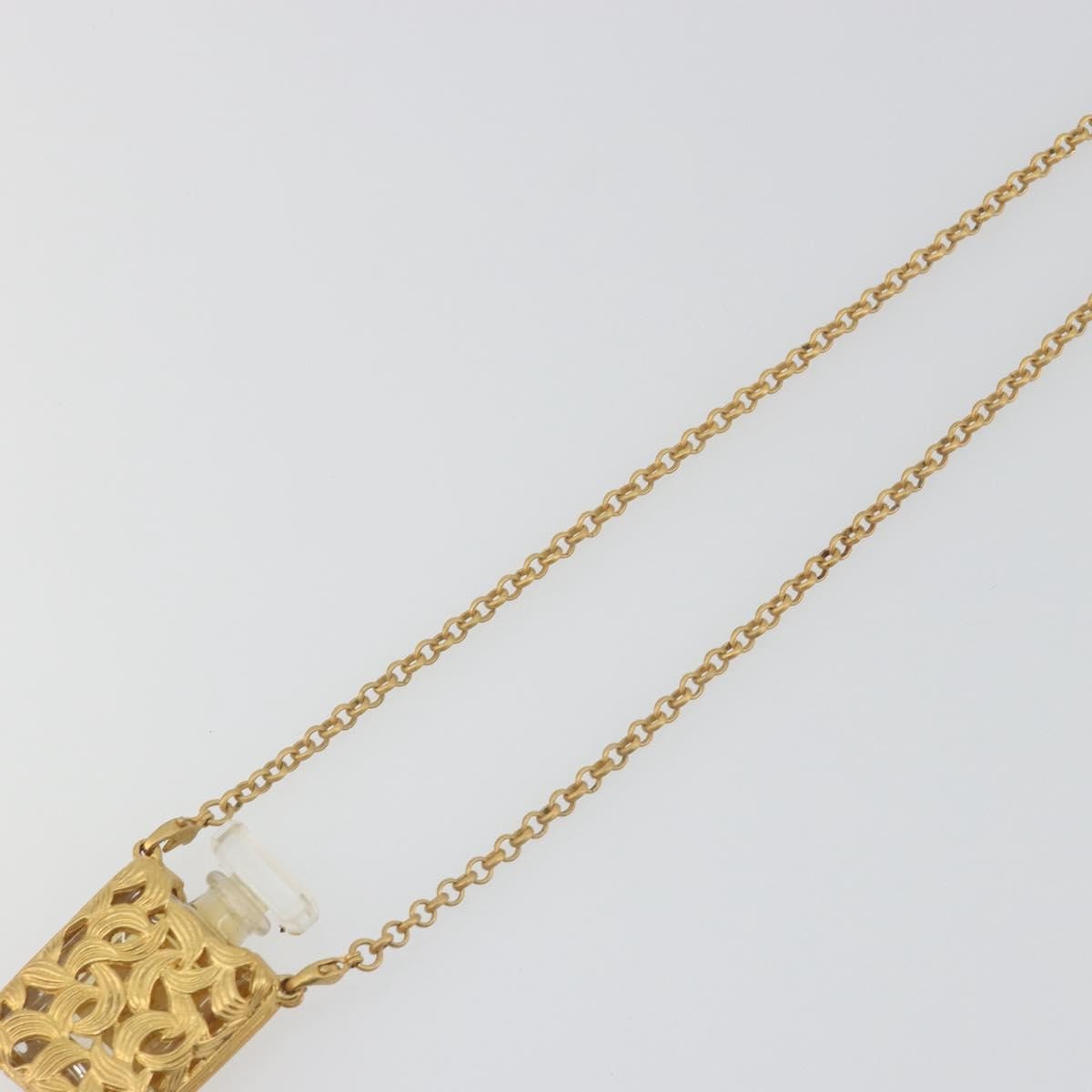 Chanel Cc No.5 Perfume Bottle Pendant Metal Gold Metal Necklace Jewelry (Pre-Owned)