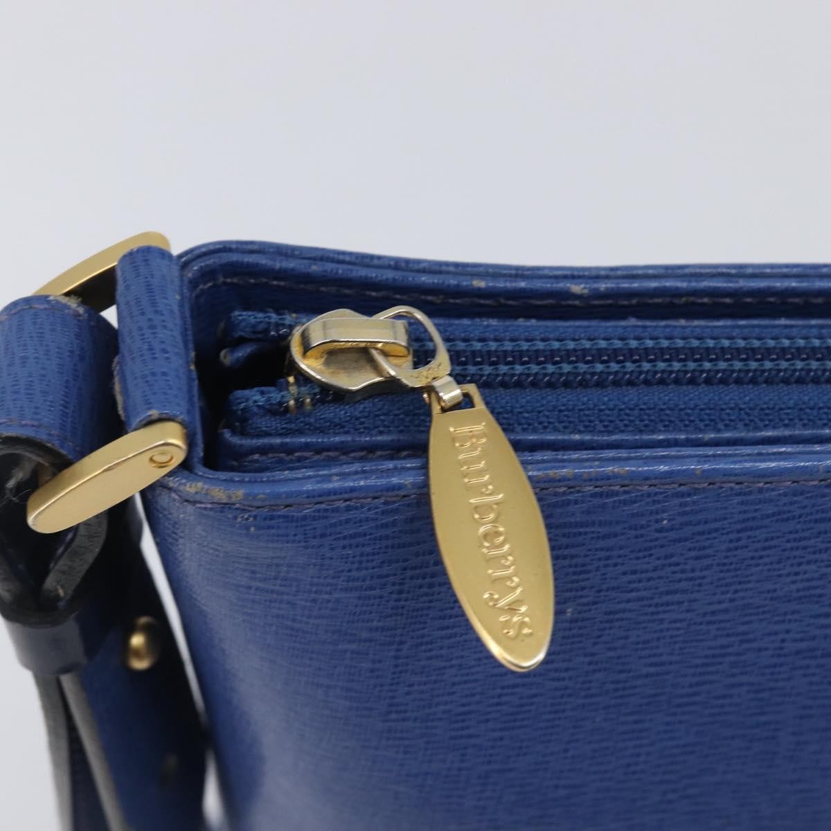 Burberry Shoulder Leather Blue Leather Shoulder Bag Bag (Pre-Owned)