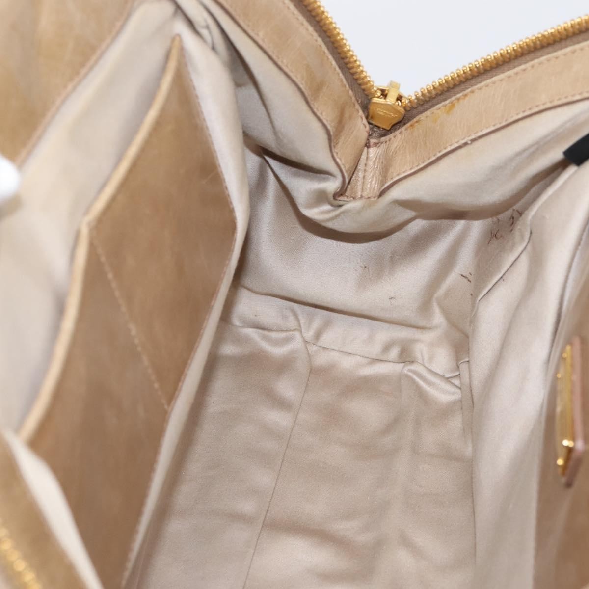 Miu Miu Convertible Dome Satchel Matelasse Leather Beige Leather Handbag (Pre-Owned)