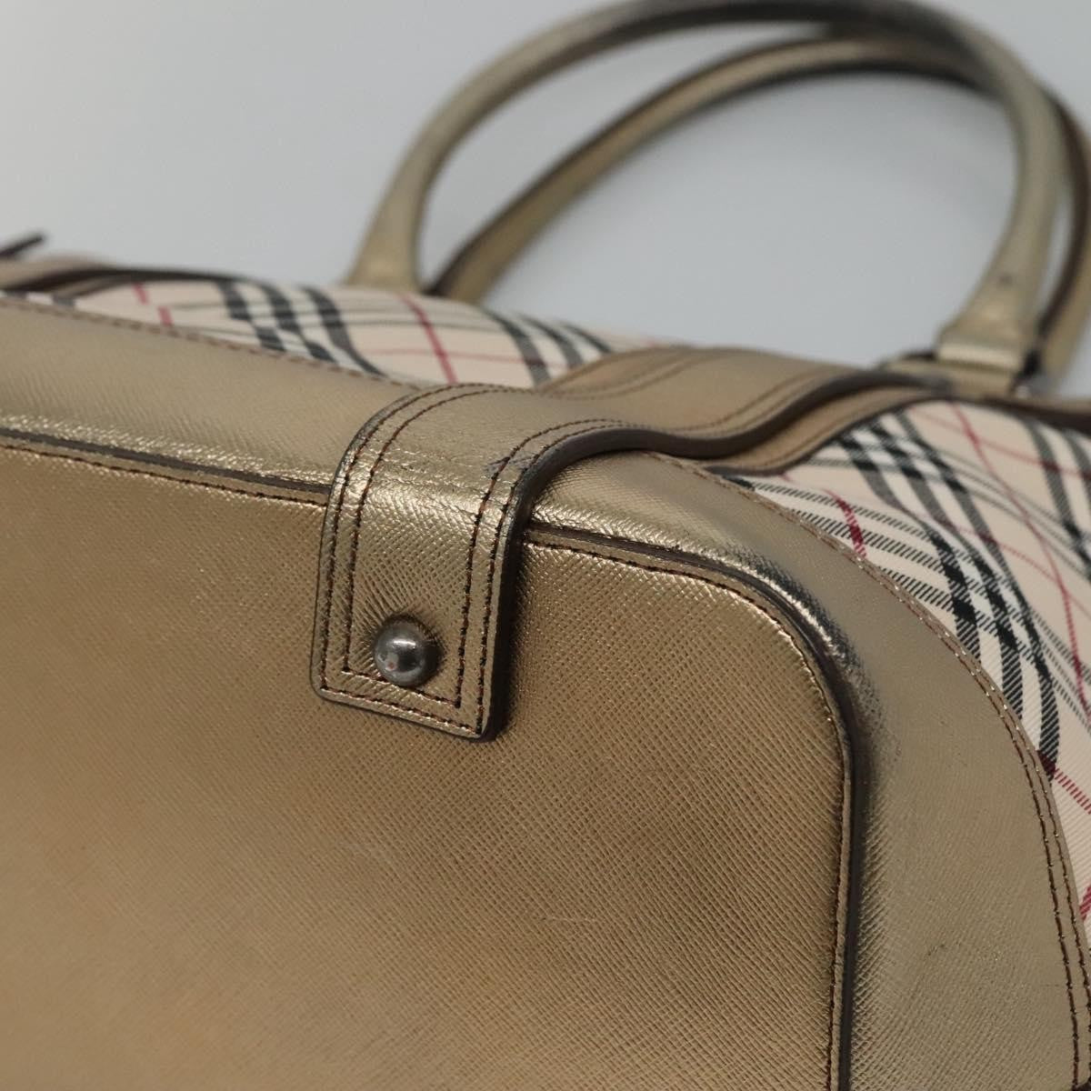 Burberry Nova Check Tote Canvas And Leather Beige Canvas Tote Bag Bag (Pre-Owned)