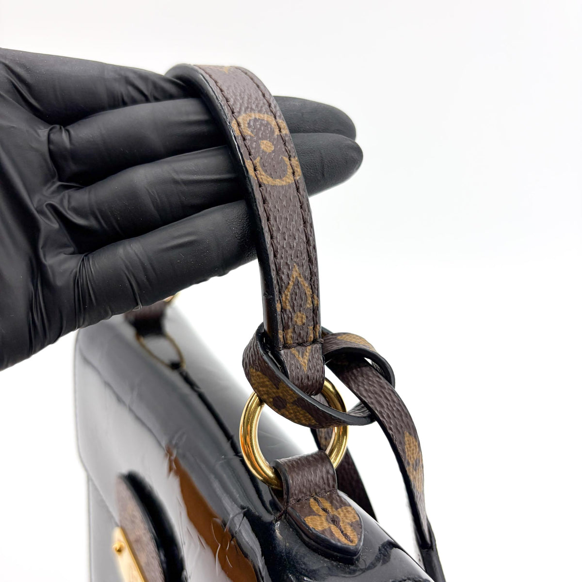 Louis Vuitton Spring Street Nm Monogram Vernis With Monogram Canvas And Epi Leather Black Patent_Leather Handbag (Pre-Owned)