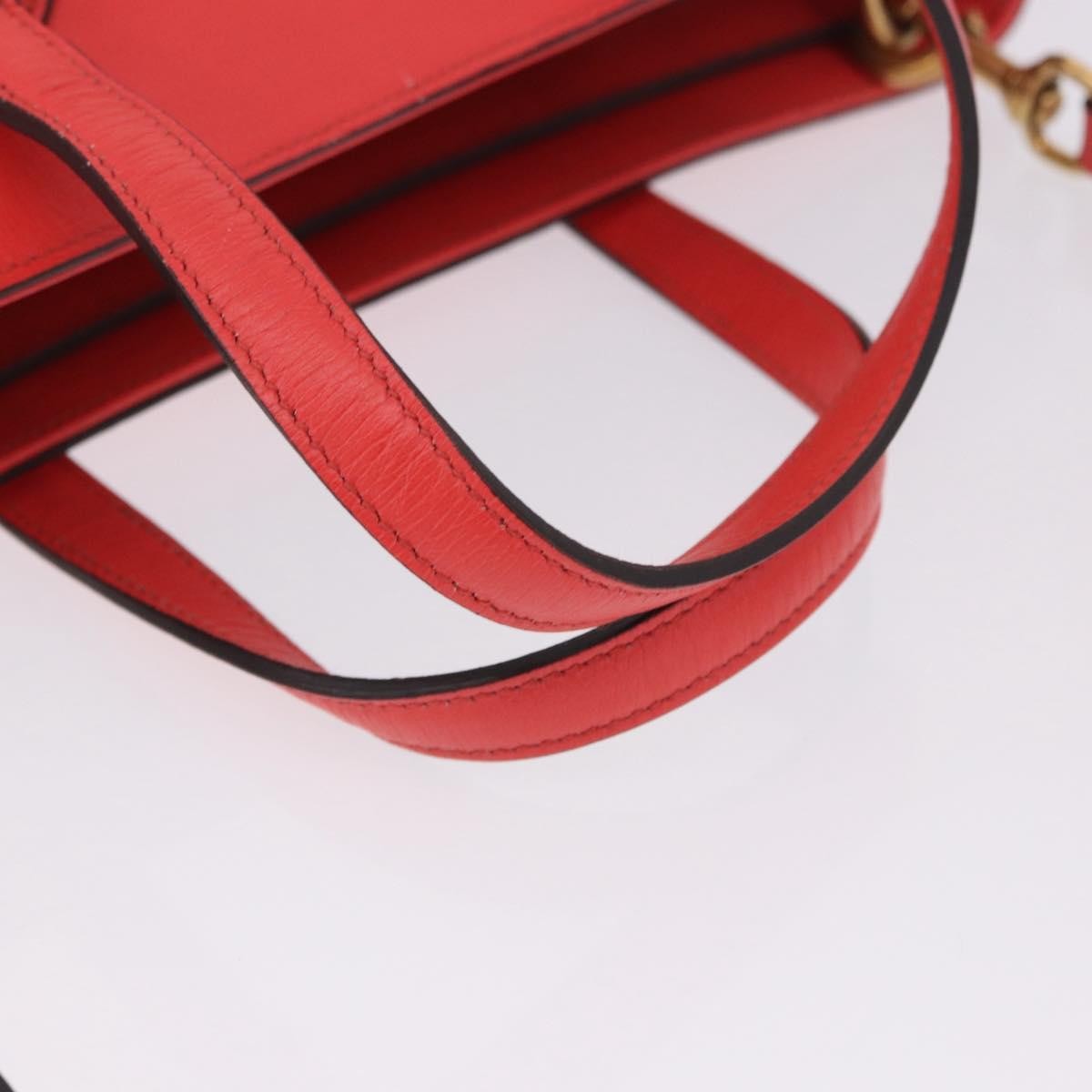 Gucci Bright Bit Convertible Leather Red Leather Tote Bag Bag (Pre-Owned)