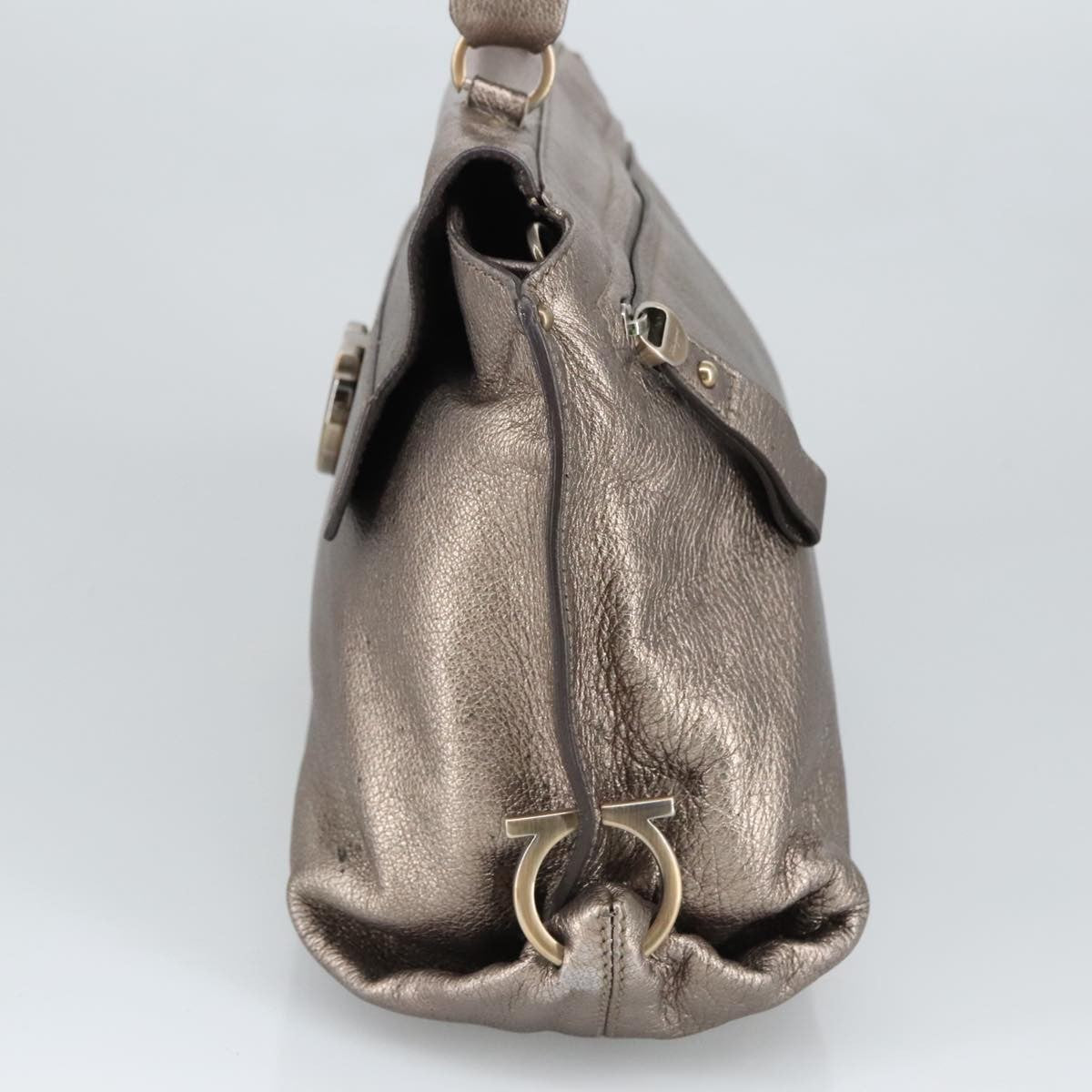 Salvatore Ferragamo Sofia Satchel Leather Silver Leather Handbag (Pre-Owned)