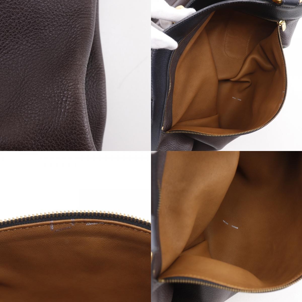 Delvaux Tote Bag Leather Brown Leather Tote Bag Bag (Pre-Owned)