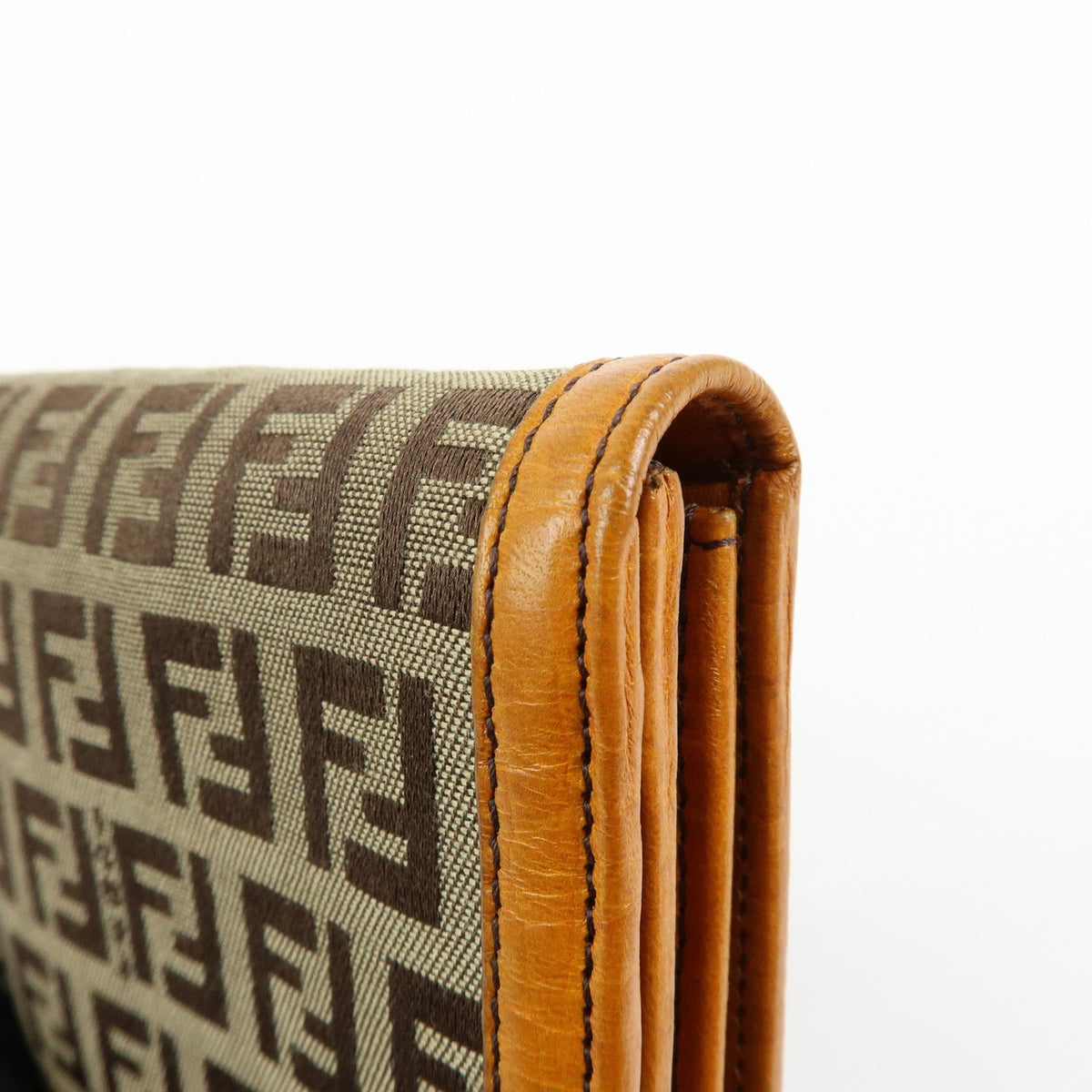 Fendi Bifold Zucca Coated Canvas Beige Canvas Wallets Accessory (Pre-Owned)