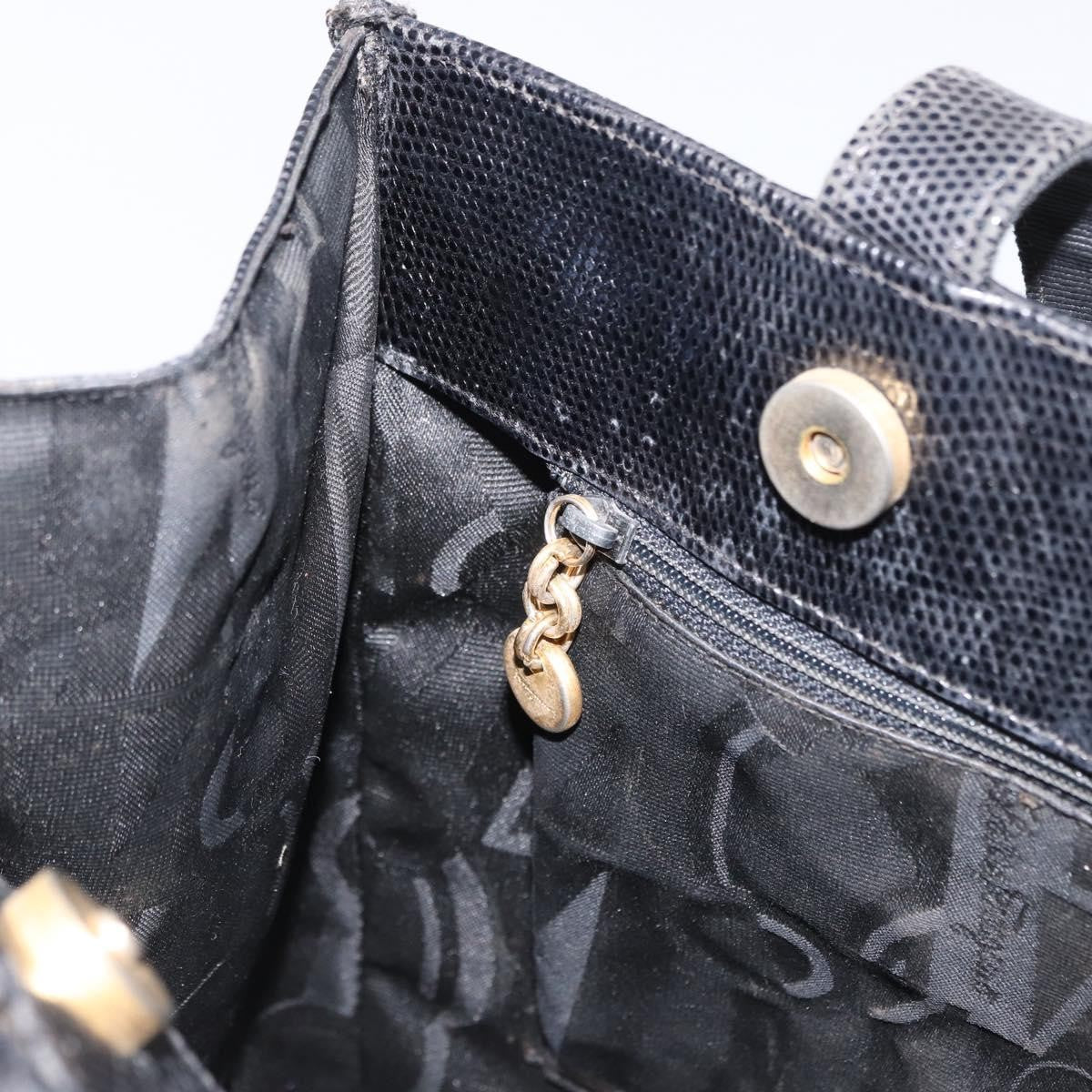 Salvatore Ferragamo Vara Tote Leather Black Leather Tote Bag Bag (Pre-Owned)
