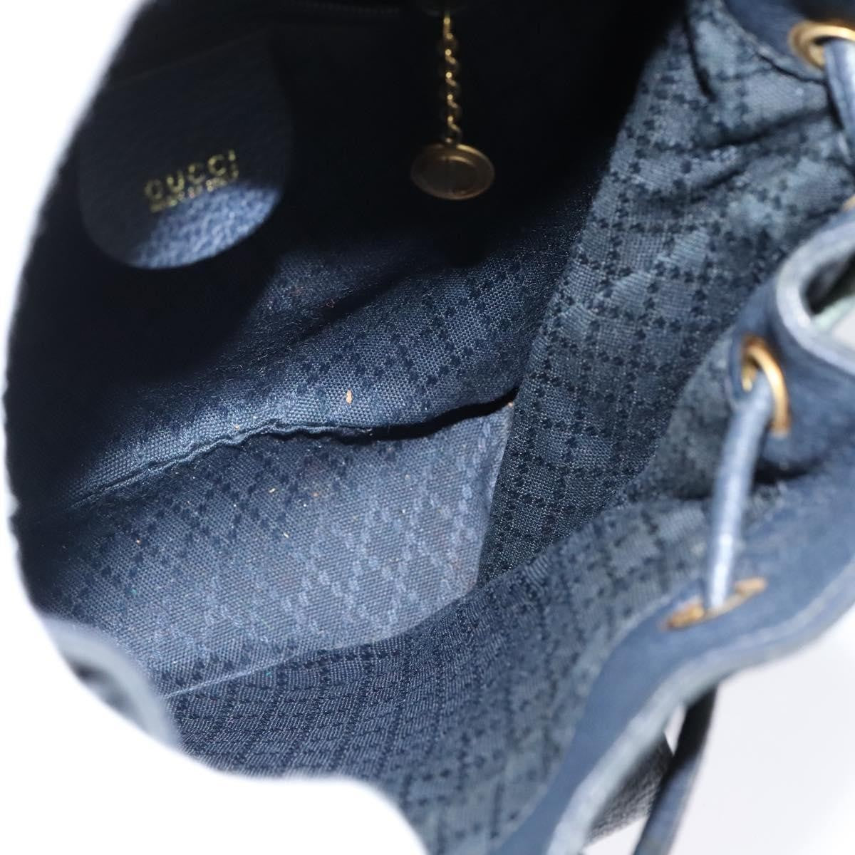 Gucci Gucci Bamboo Daim Navy Suede Backpack Bag (Pre-Owned)