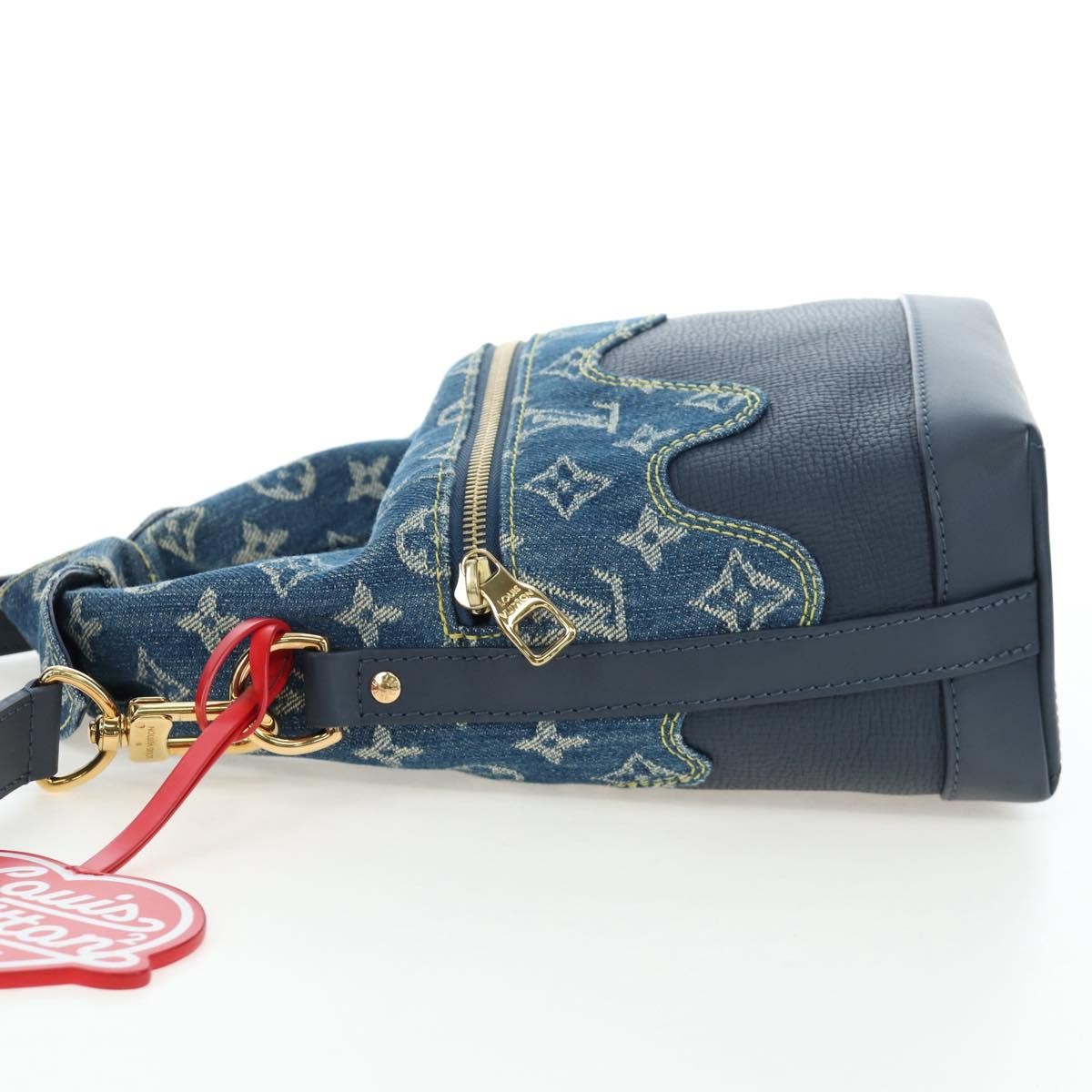 Louis Vuitton Nigo Japanese Cruiser Monogram Denim And Taurillon Leather Blue Canvas Handbag (Pre-Owned)