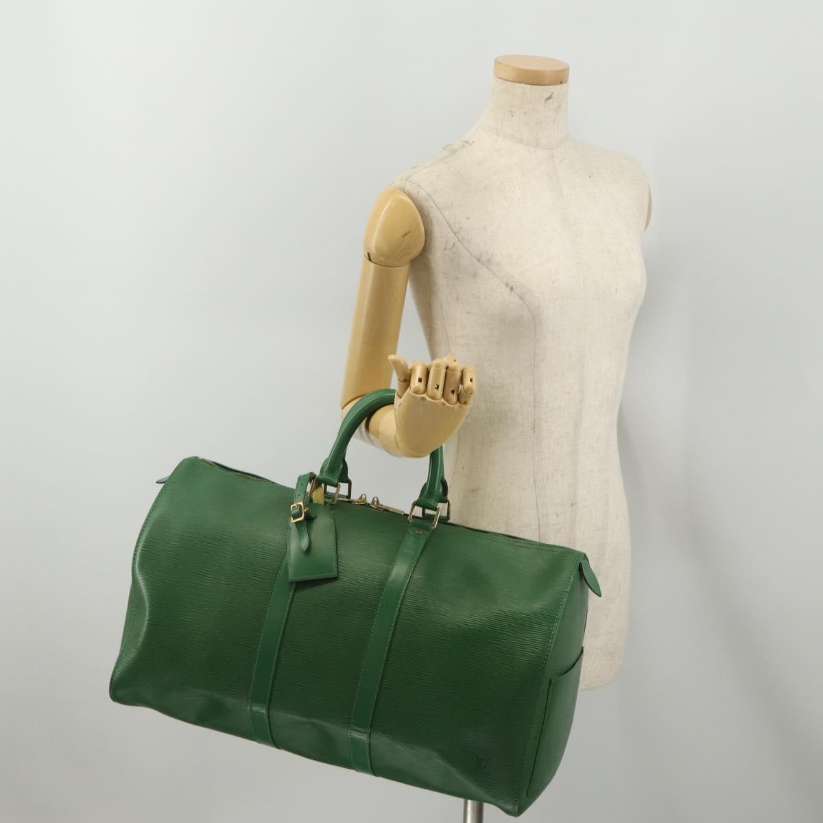 Louis Vuitton Keepall Epi Leather Green Leather Travel Bag Bag (Pre-Owned)