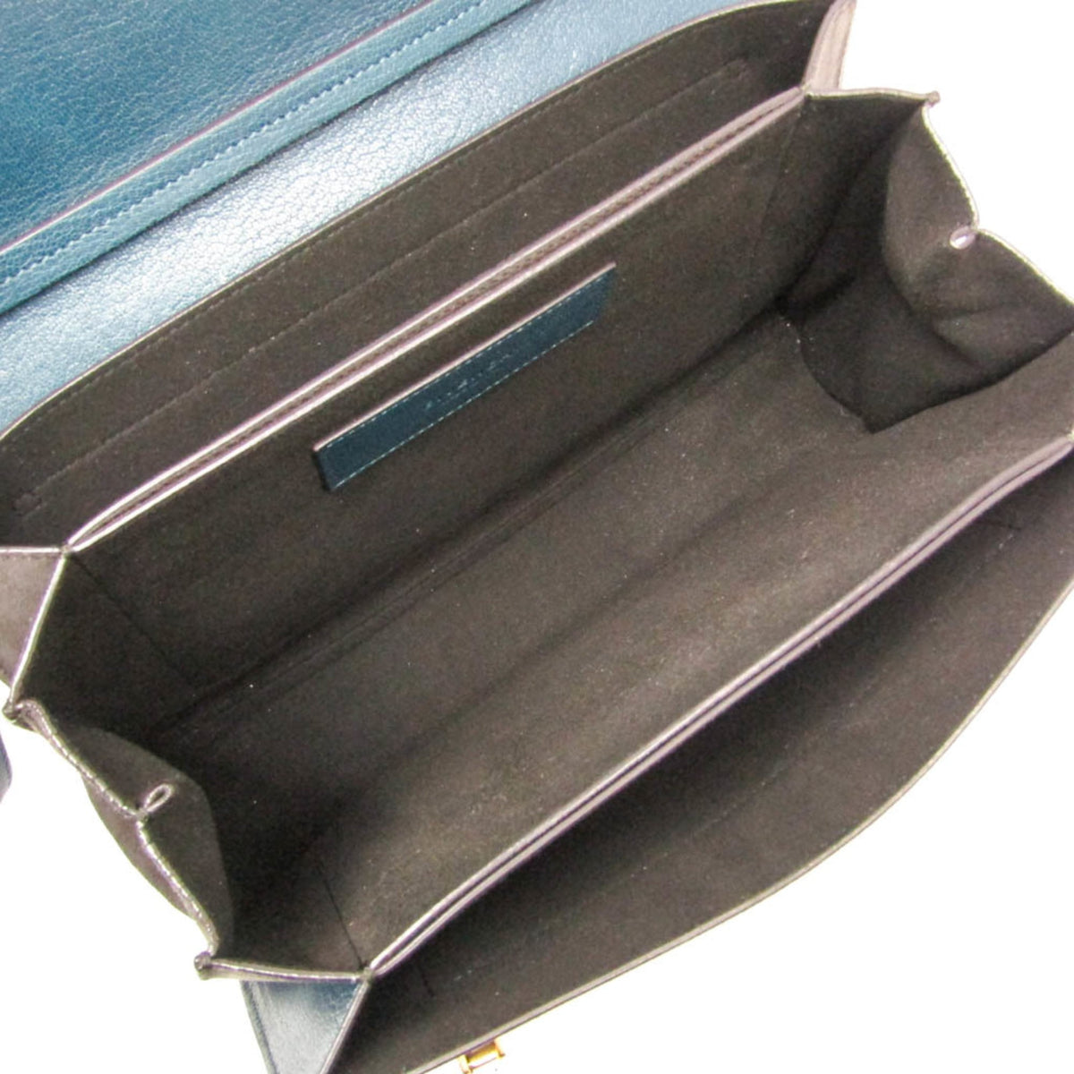 Givenchy Gv3 Flap Leather With Suede Blue Leather Handbag (Pre-Owned)