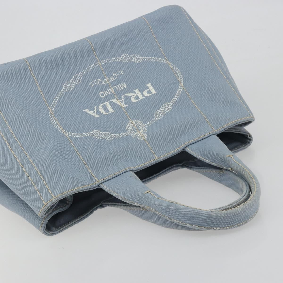 Prada Canapa Canvas Blue Canvas Tote Bag Bag (Pre-Owned)