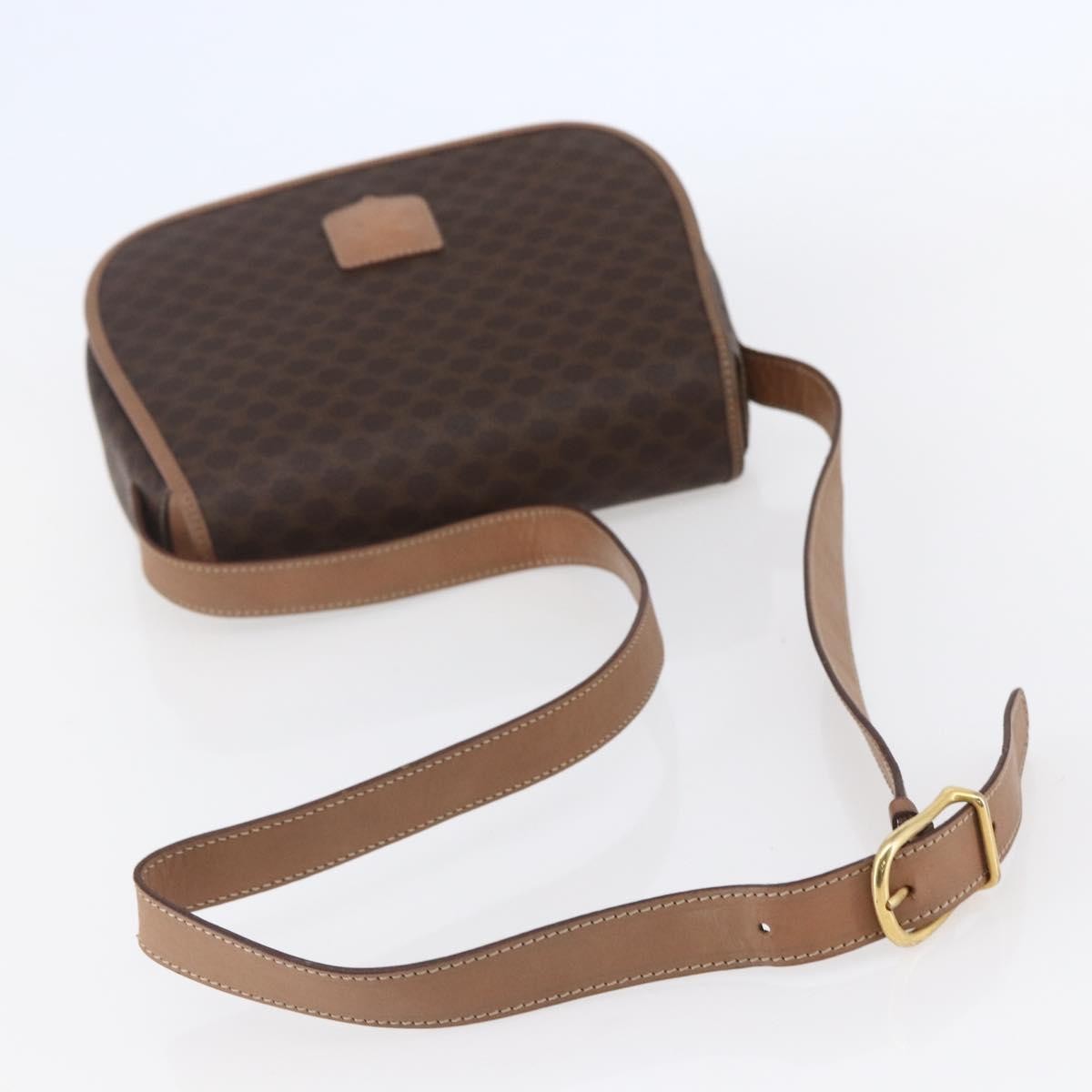 Celine Macadam Shoulder Pvc Leather Brown Canvas Shoulder Bag Bag (Pre-Owned)