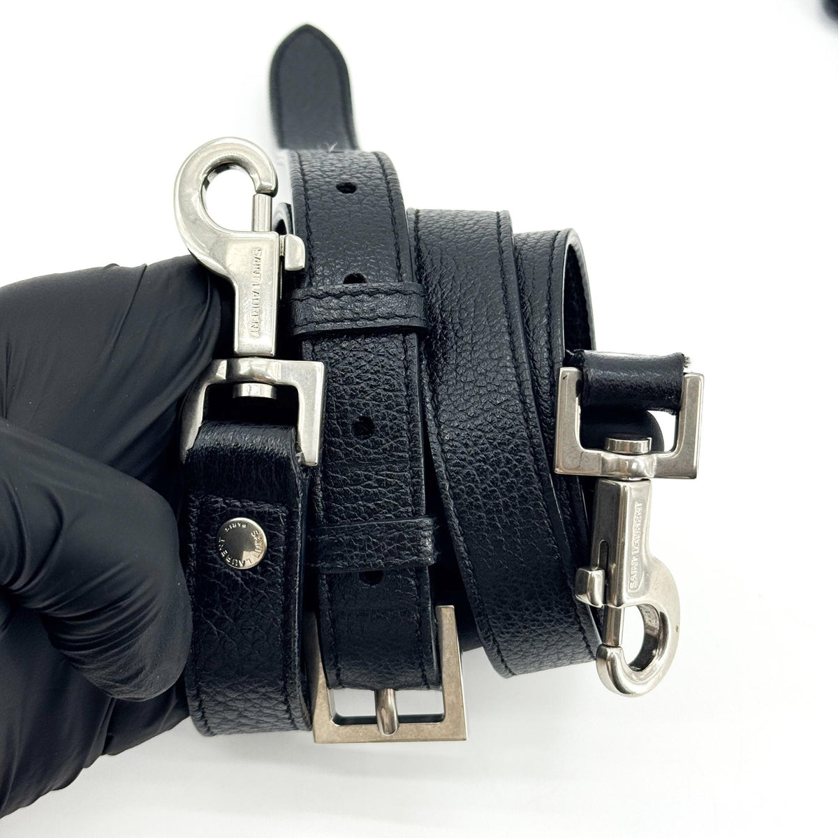 Saint Laurent Sunset Leather Black Leather Crossbody Bag Bag (Pre-Owned)