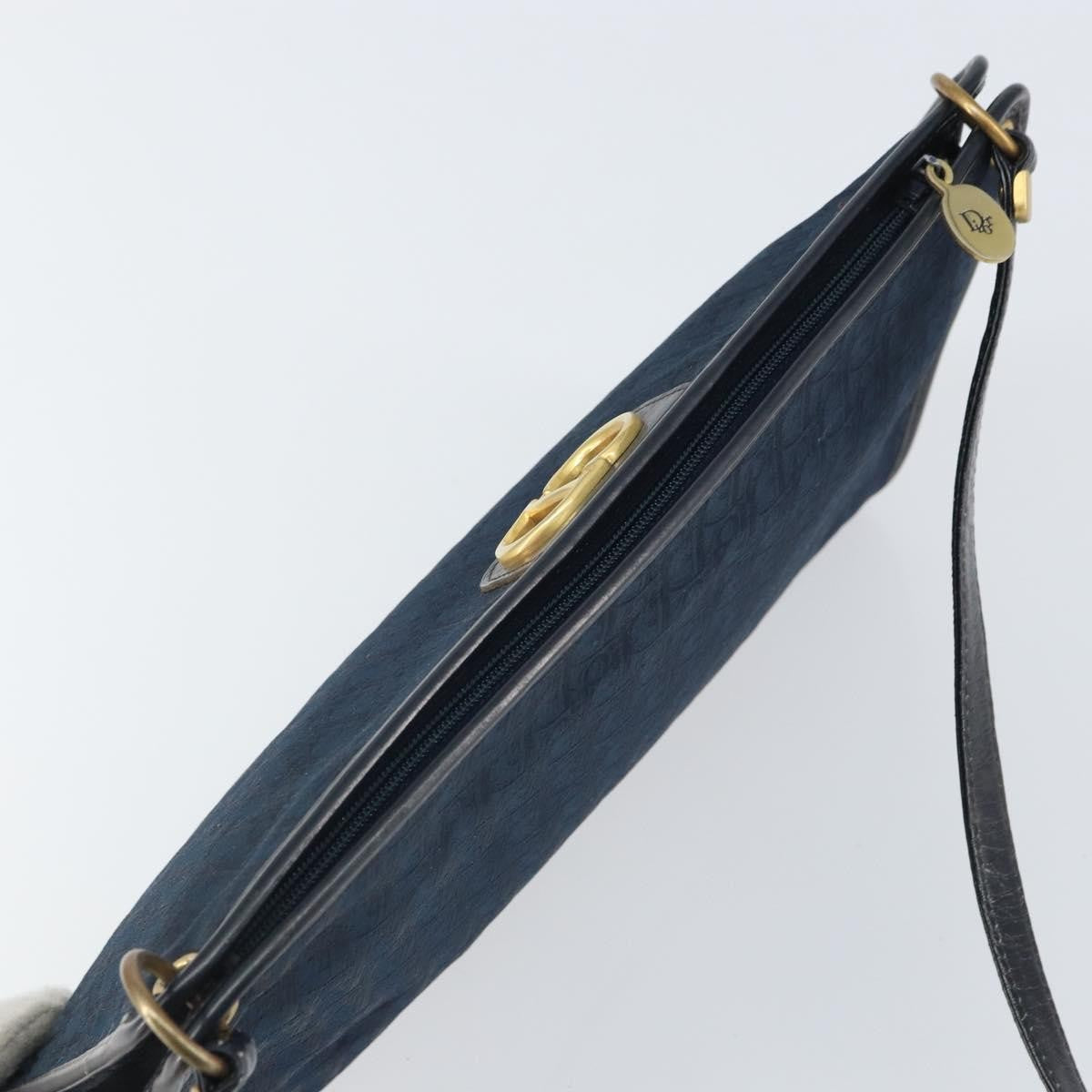 Christian Dior Vintage Cd Trotter Canvas Navy Canvas Shoulder Bag Bag (Pre-Owned)