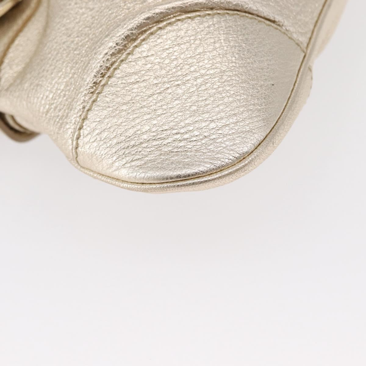 Salvatore Ferragamo Gancini Leather Gold Leather Shoulder Bag Bag (Pre-Owned)