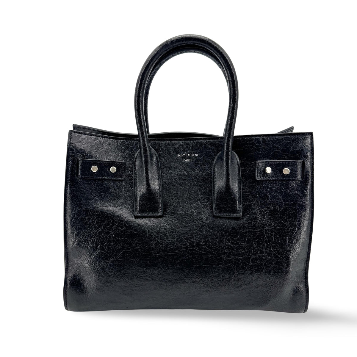 Saint Laurent Sac De Jour Leather Black Leather Handbag (Pre-Owned)