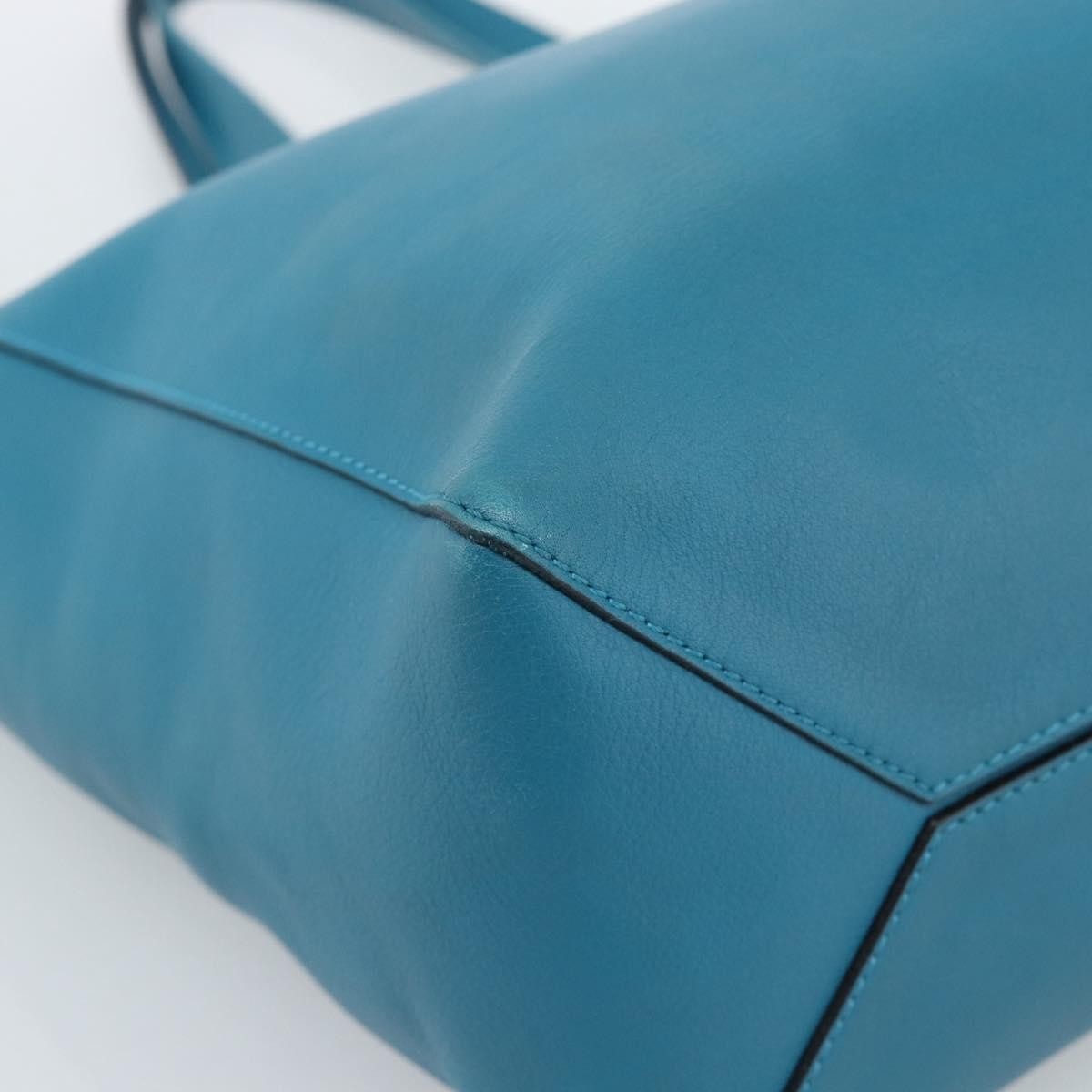 Loewe Anagram Leather Blue Leather Tote Bag Bag (Pre-Owned)