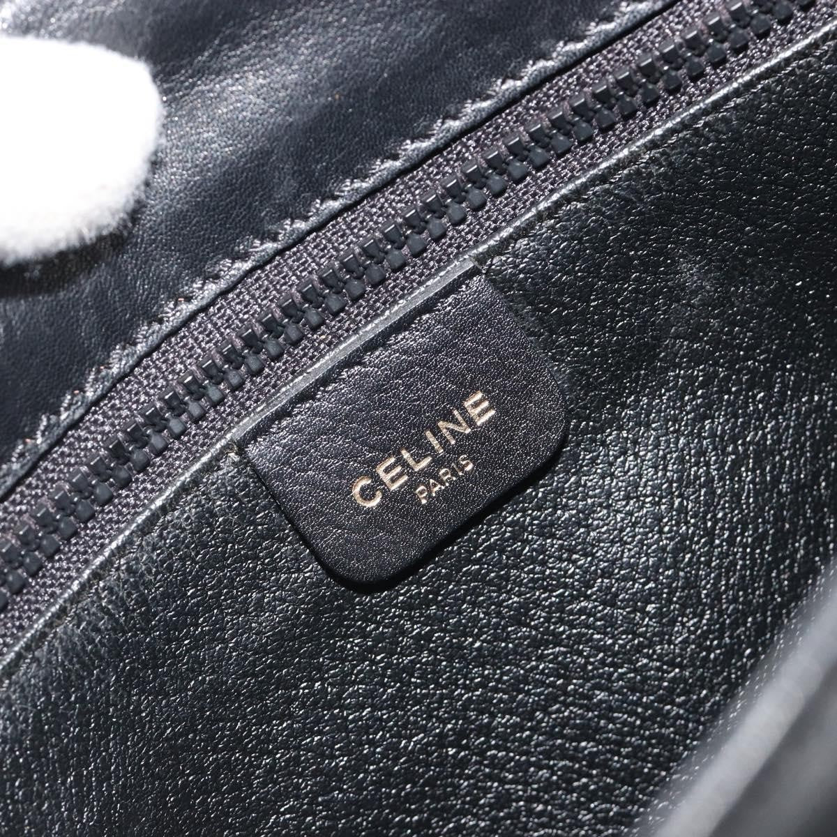 Celine Vintage Flap Leather Black Leather Shoulder Bag Bag (Pre-Owned)
