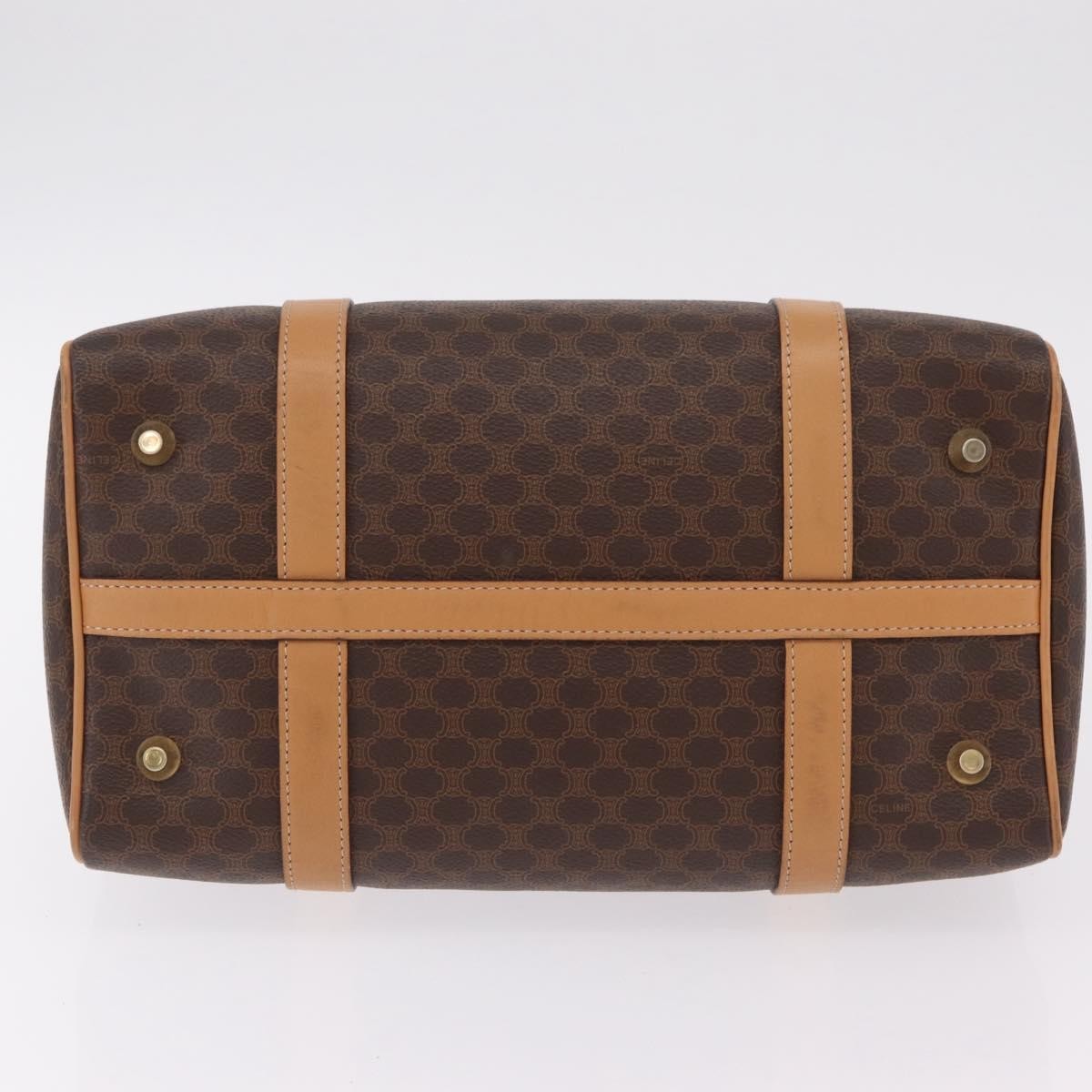 Celine Vintage Boston Macadam Coated Canvas Brown Pvc Handbag (Pre-Owned)