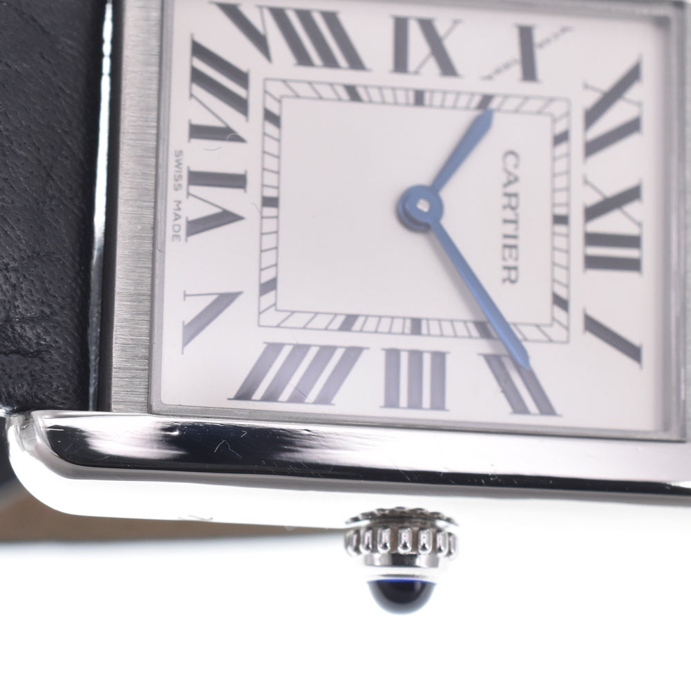 Cartier Tank Solo Quartz Stainless Steel And Leather Watch (Pre-Owned)