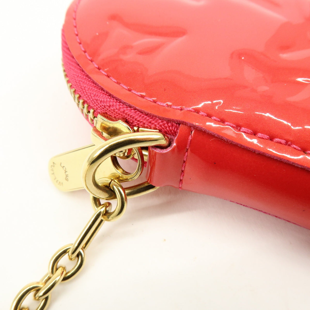 Louis Vuitton Heart Coin Purse Monogram Vernis Pink Patent_Leather Clutche & Pouche Bag (Pre-Owned)