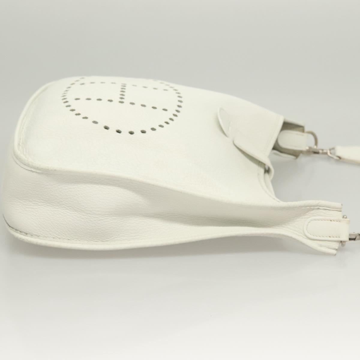 Hermes Evelyne Bag Gen I Togo White Leather Handbag (Pre-Owned)