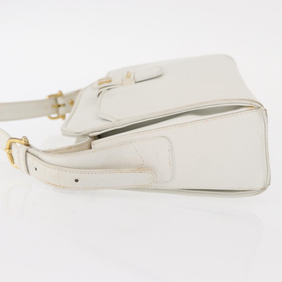 Celine Vintage Leather White Leather Shoulder Bag Bag (Pre-Owned)