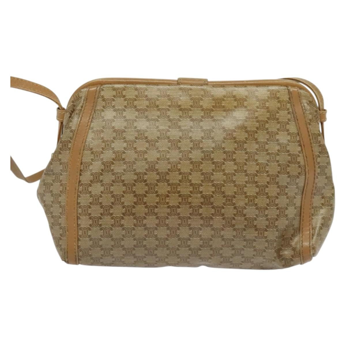 Celine Macadam Shoulder Pvc Leather Beige Pvc Bag (Pre-Owned)