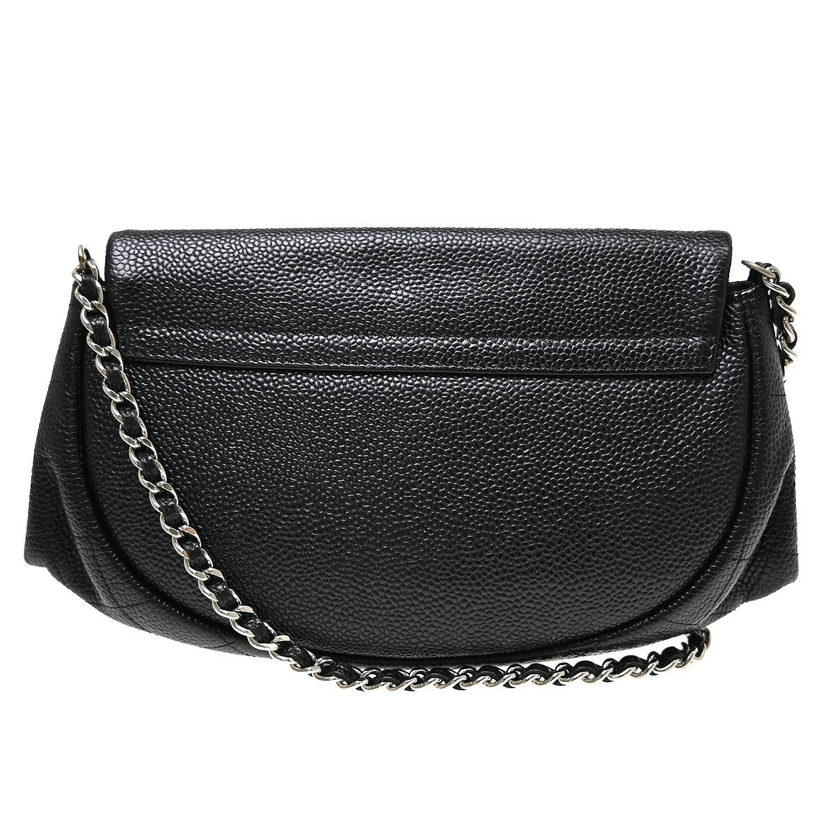 Chanel Half Moon Wallet On Chain Caviar Black Calfskin Clutche & Pouche Bag (Pre-Owned)