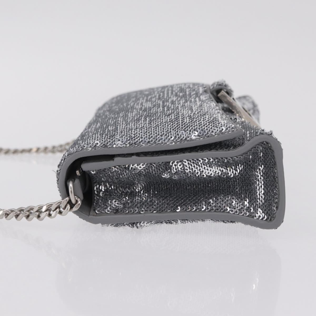 Balenciaga Hourglass Chain Leather With Sequins Silver Leather Crossbody Bag Bag (Pre-Owned)