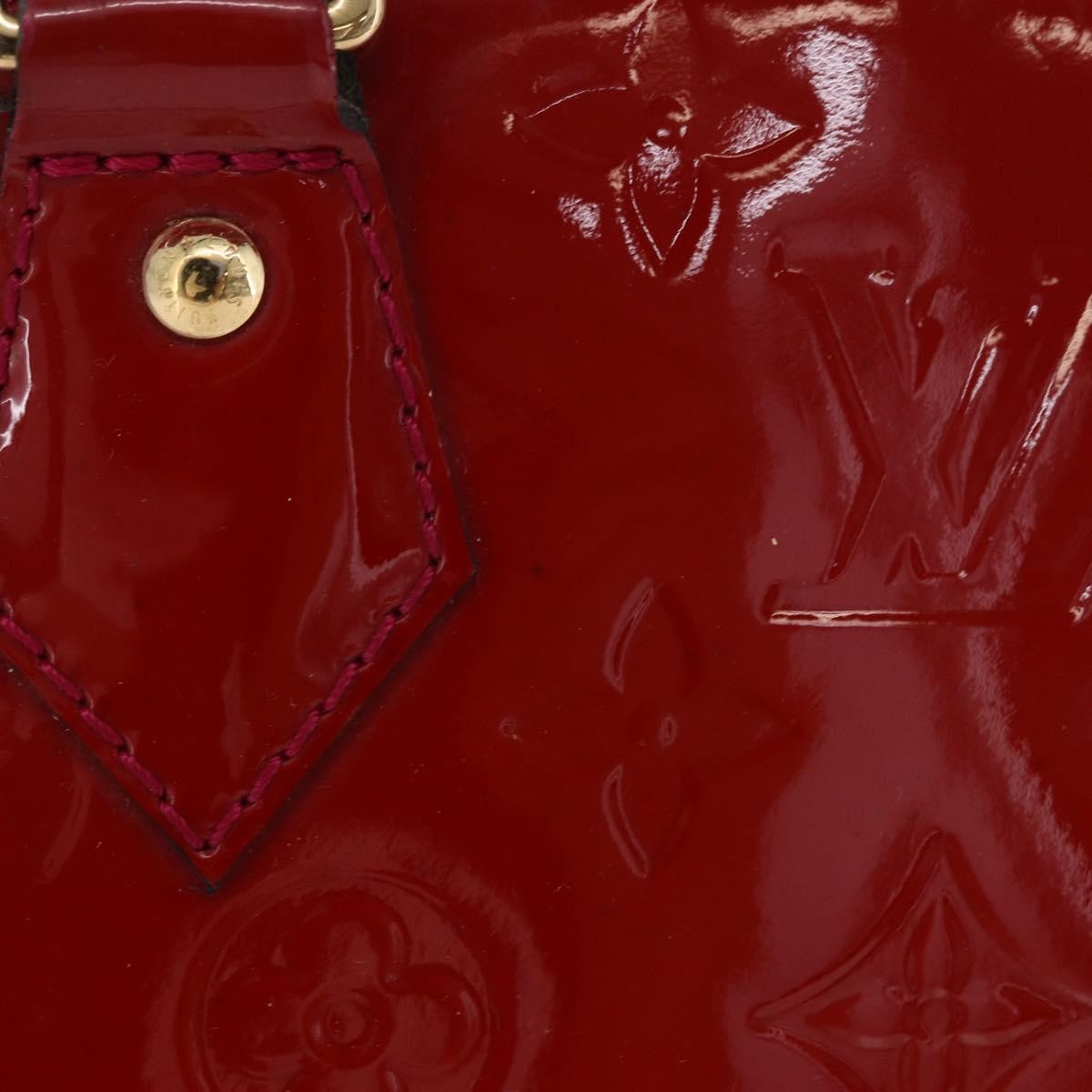 Louis Vuitton Alma Monogram Vernis Red Patent_Leather Handbag (Pre-Owned)