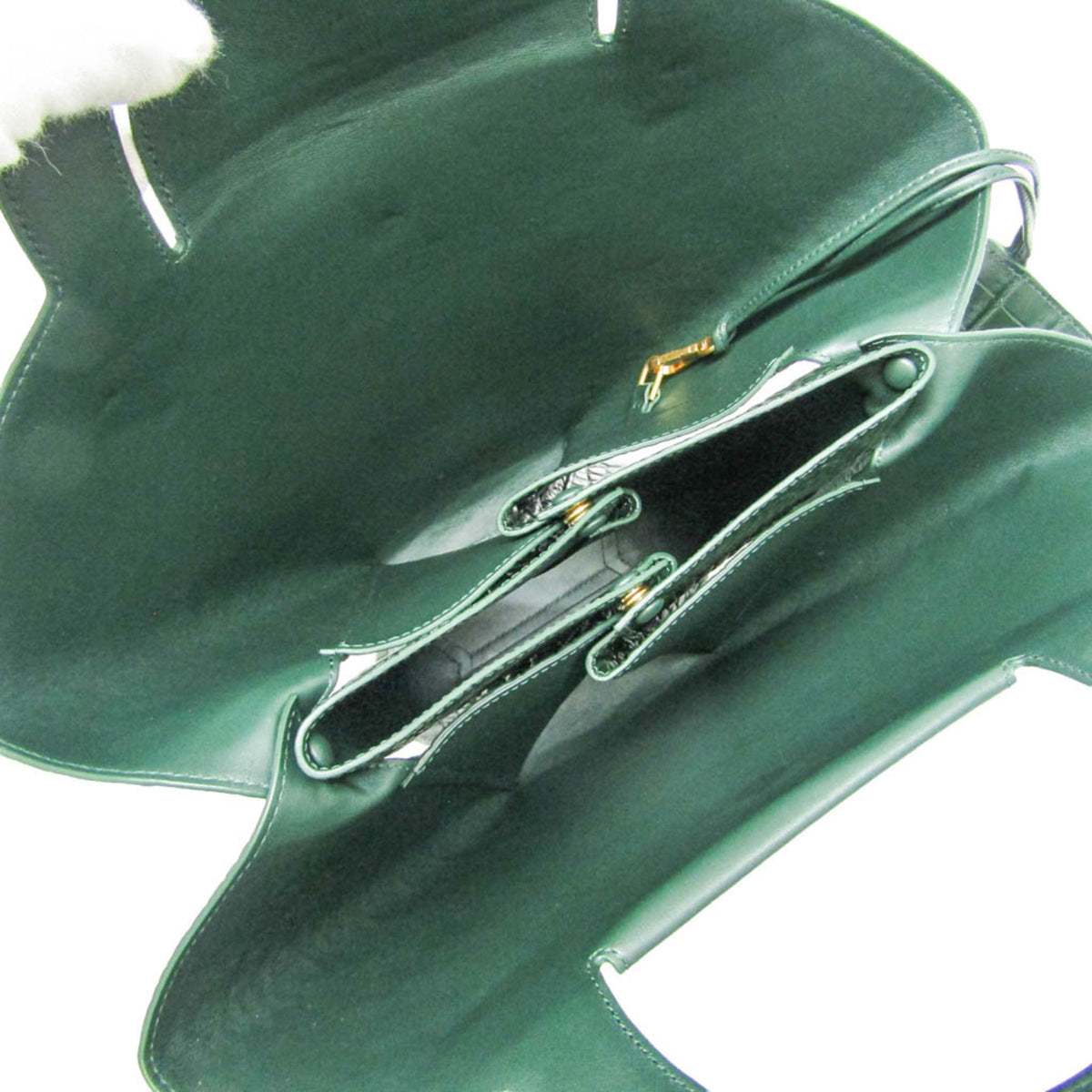 Bottega Veneta Doll Crocodile Embossed Leather Green Leather Tote Bag Bag (Pre-Owned)