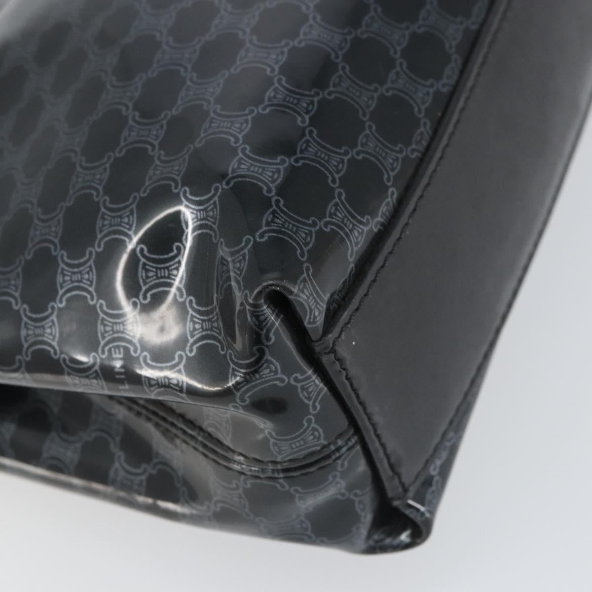 Celine Vintage Macadam Shopper Tote Venyl Black Plastic Tote Bag Bag (Pre-Owned)